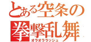 とある空条の拳撃乱舞（オラオララッシュ）