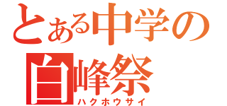 とある中学の白峰祭（ハクホウサイ）