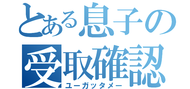 とある息子の受取確認（ユーガッタメー）