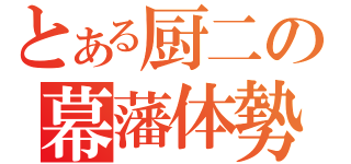 とある厨二の幕藩体勢（　）