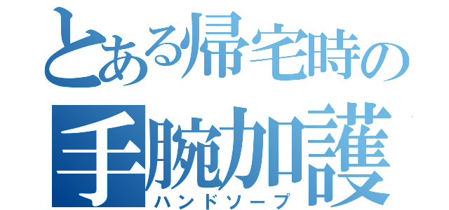 とある帰宅時の手腕加護（ハンドソープ）