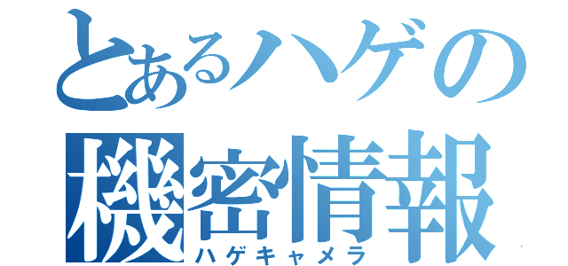 とあるハゲの機密情報（ハゲキャメラ）