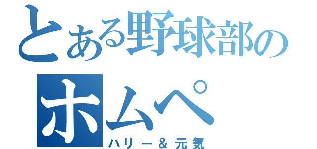 とある野球部のホムペ（ハリー＆元気）