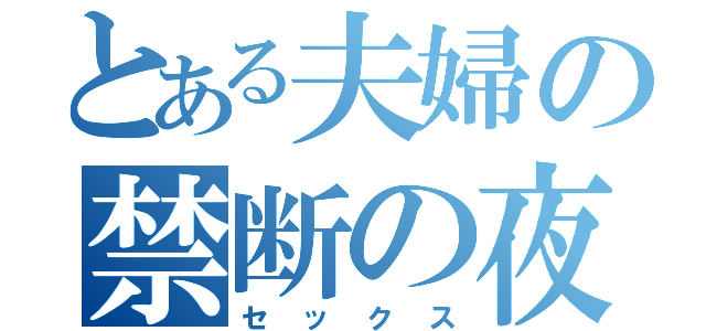 とある夫婦の禁断の夜（セックス）