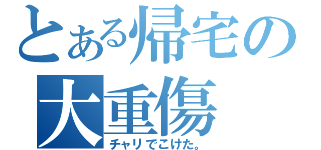 とある帰宅の大重傷（チャリでこけた。）