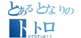 とあるとなりのトトロ（ジブリでっか！？）