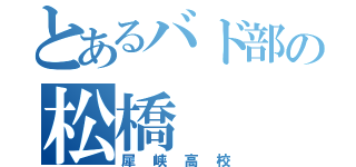 とあるバド部の松橋（犀峡高校）