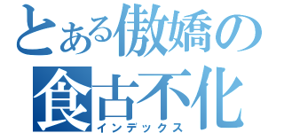 とある傲嬌の食古不化（インデックス）