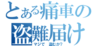 とある痛車の盗難届け（マジで 盗むか？）