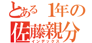 とある１年の佐藤親分（インデックス）