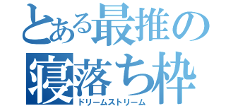 とある最推の寝落ち枠（ドリームストリーム）