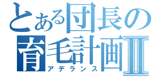 とある団長の育毛計画Ⅱ（アデランス）