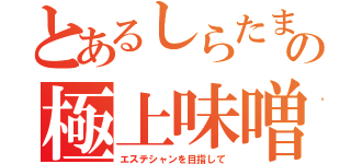 とあるしらたまこの極上味噌（エステシャンを目指して）