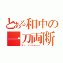 とある和中の一刀両断（真っ二つにならんかい！）