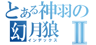 とある神羽の幻月狼Ⅱ（インデックス）