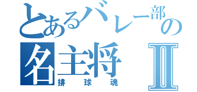 とあるバレー部の名主将Ⅱ（排球魂）