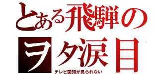 とある飛騨のヲタ涙目（テレビ愛知が見られない）