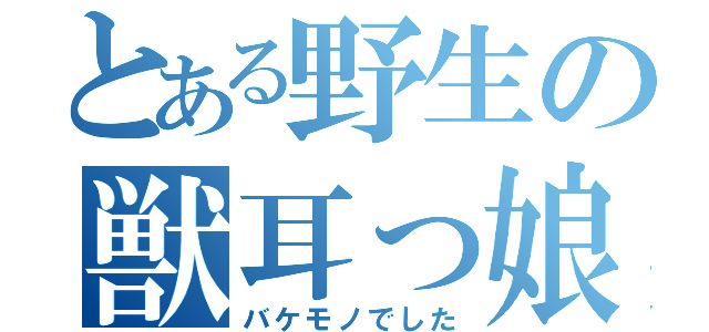 とある野生の獣耳っ娘（バケモノでした）