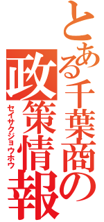 とある千葉商の政策情報Ⅱ（セイサクジョウホウ）