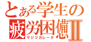 とある学生の疲労困憊Ⅱ（マジツカレータ）