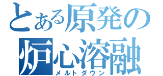 とある原発の炉心溶融（メルトダウン）