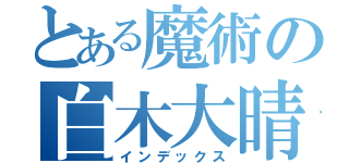 とある魔術の白木大晴（インデックス）