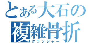 とある大石の複雑骨折（クラッシャー）