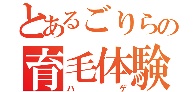 とあるごりらの育毛体験（ハゲ）