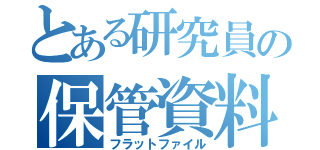 とある研究員の保管資料（フラットファイル）