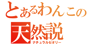 とあるわんこの天然説（ナチュラルセオリー）