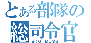 とある部隊の総司令官（ＢＩＧ　ＢＯＳＳ）