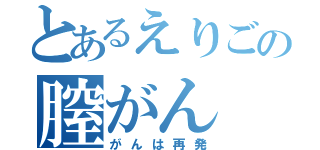 とあるえりごの膣がん（がんは再発）