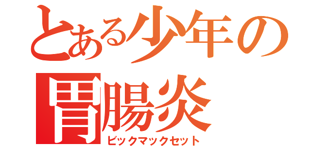 とある少年の胃腸炎（ビックマックセット）