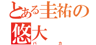 とある圭祐の悠大（バカ）