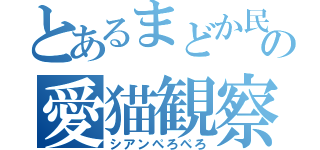 とあるまどか民の愛猫観察（シアンぺろぺろ）