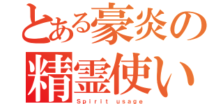 とある豪炎の精霊使い（Ｓｐｉｒｉｔ ｕｓａｇｅ）