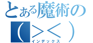 とある魔術の（＞＜）（インデックス）