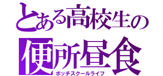 とある高校生の便所昼食（ボッチスクールライフ）