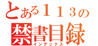 とある１１３の禁書目録（インデックス）