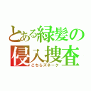 とある緑髪の侵入捜査（こちらズネーク）