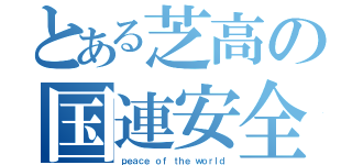 とある芝高の国連安全保障理事会（仮）（ｐｅａｃｅ ｏｆ ｔｈｅ ｗｏｒｌｄ）