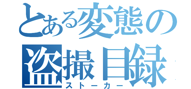 とある変態の盗撮目録（ストーカー）