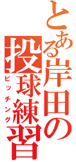 とある岸田の投球練習（ピッチング）