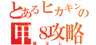 とあるヒカキンの甲８攻略（嫁なし）