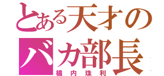 とある天才のバカ部長（橘内珠利）