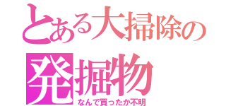 とある大掃除の発掘物（なんで買ったか不明）