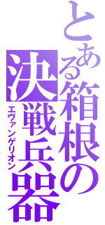 とある箱根の決戦兵器（エヴァンゲリオン）