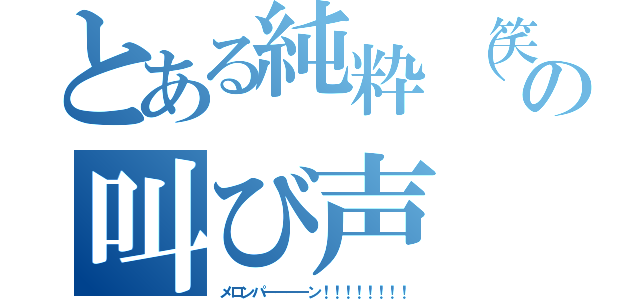 とある純粋（笑）の叫び声（メロンパーーーーン！！！！！！！！）