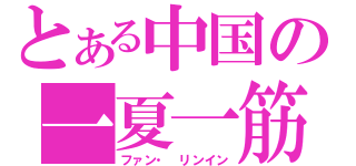 とある中国の一夏一筋（ファン・ リンイン）