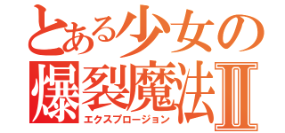 とある少女の爆裂魔法Ⅱ（エクスプロージョン）